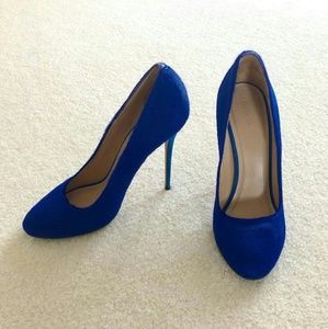 Céline Blue Pony Hair Pumps